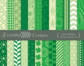25% OFF SALE St Patricks Day Digital Paper Pack for Personal or Commercial Use - Lucky Il_170x135