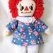 Raggedy Ann Cloth Doll Vintage Applause Embroidered Eyes