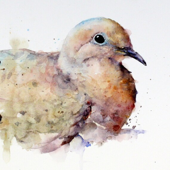 MOURNING DOVE Watercolor Print by Dean Crouser by DeanCrouserArt