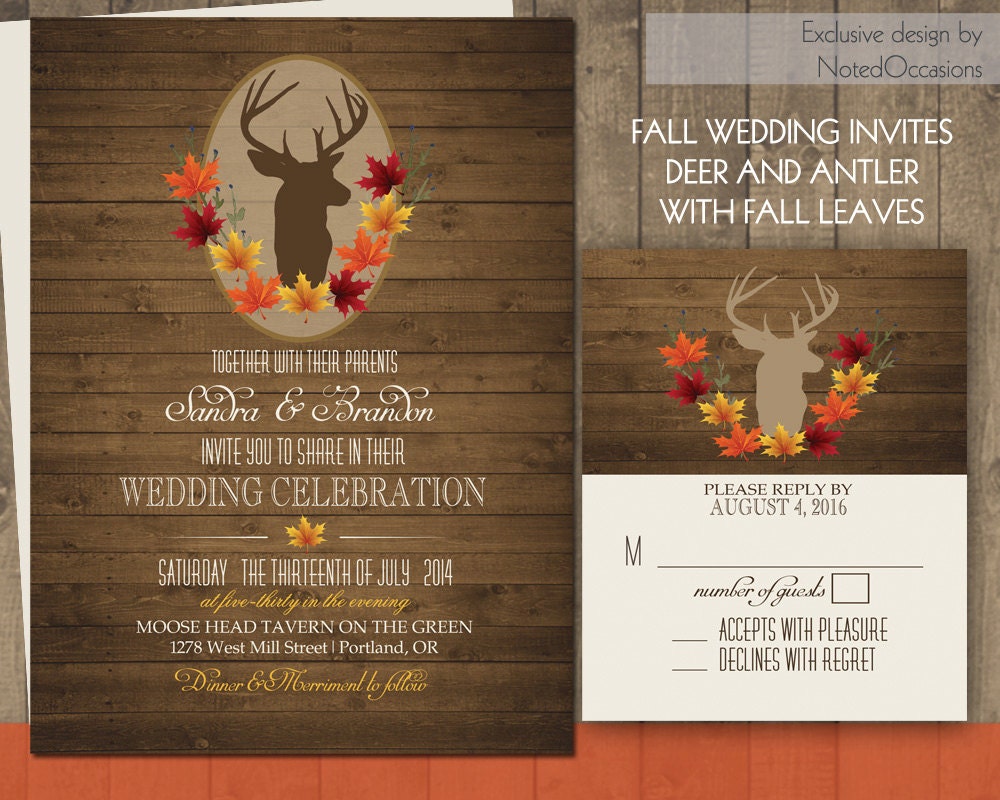 Fall wedding invitation set