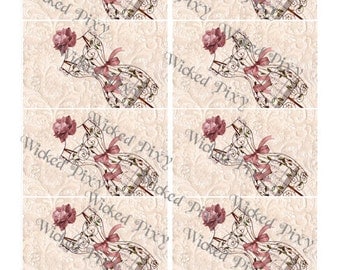 Wire Dress Form Tags Gift Hang Favor Tags Sheet - INSTANT DOWNLOAD - Printable Digital Collage Sheet