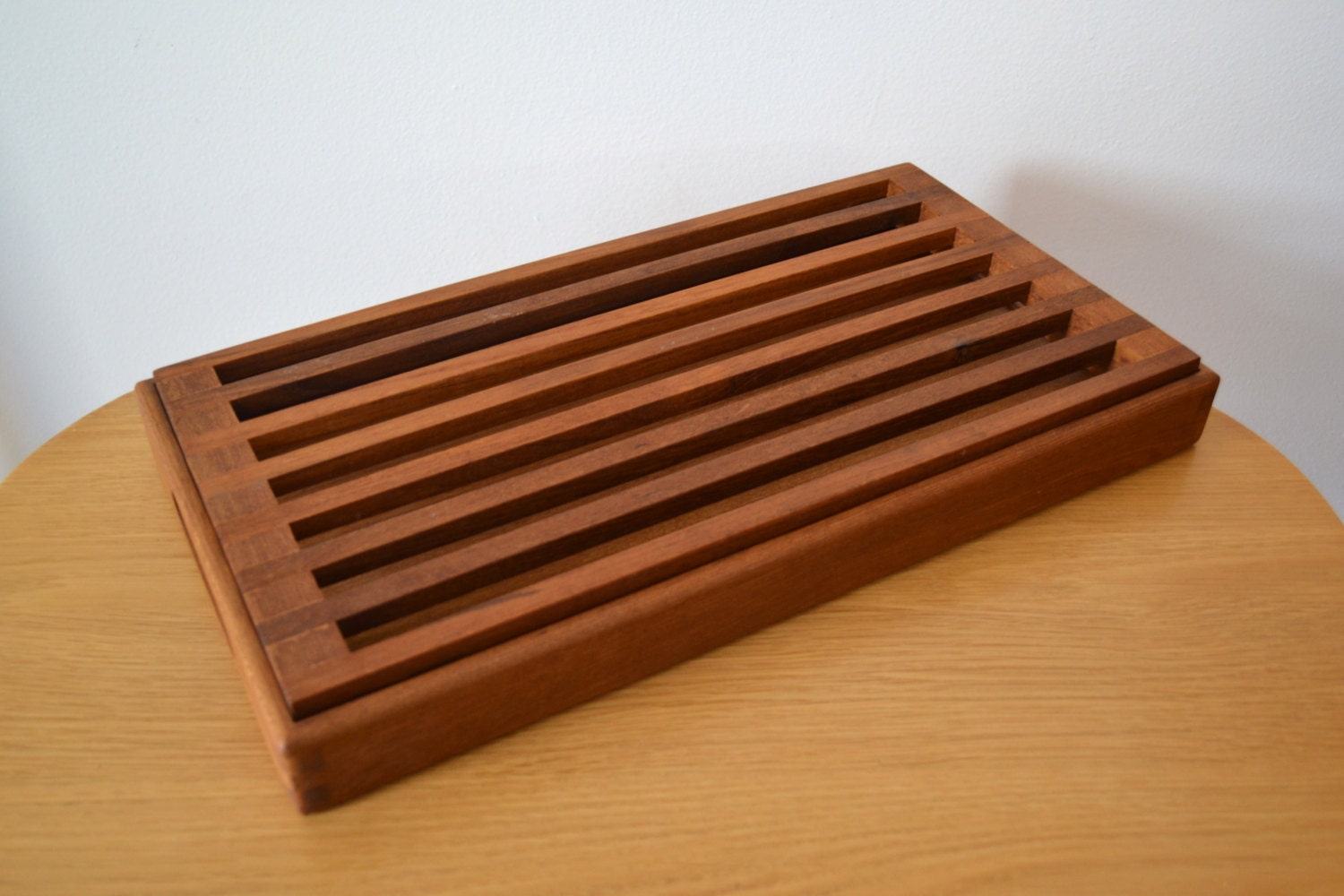 Danish Modern Kalmar Designs Teak Breadboard Tray Crumb