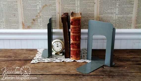 Industrial Gray Bookends - Set of 2 - Mid Century Modern