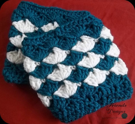 Crochet Pattern Shell Boot Cuffs