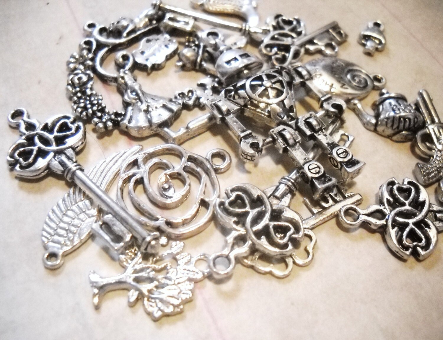 Bulk Charms Pendants Antiqued Silver Assorted Charms Pendants