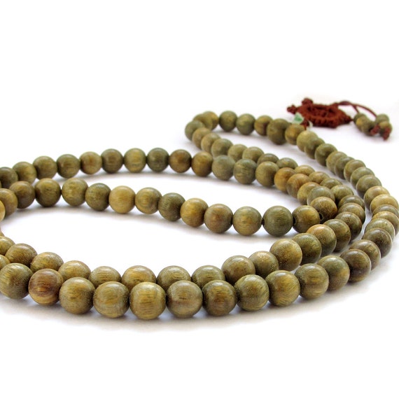 8mm Green Sandalwood Wood 108 Beads Tibet Buddhist Prayer