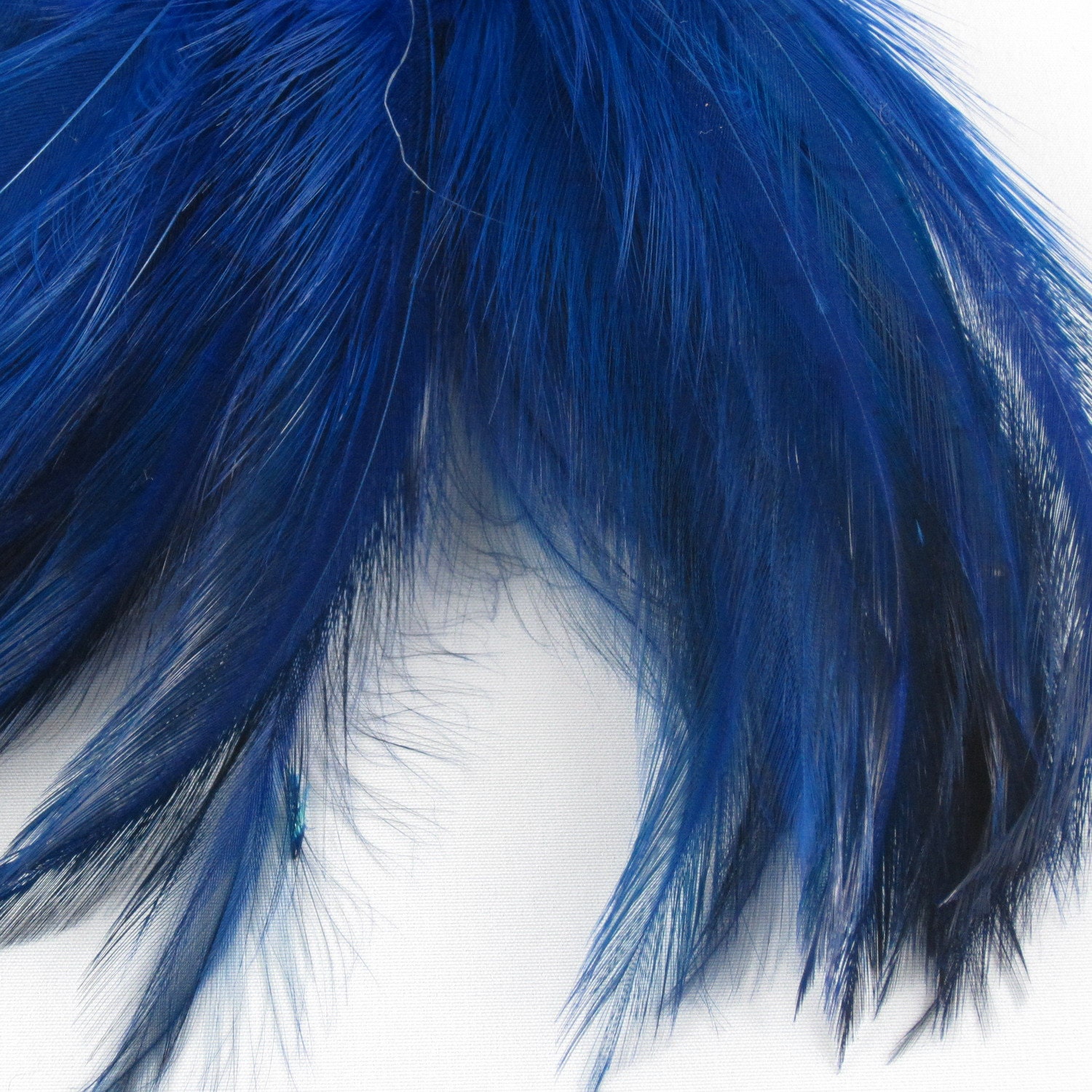 Feathers dark Blue Strung Neck Hackle Premium by mountainfeathers