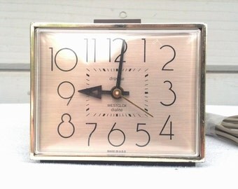 Vintage Westclox Alarm Clock 1980s Dialite Drowse Time Piece Modern Living Decor Snooze Alarm Accessory Bedroom