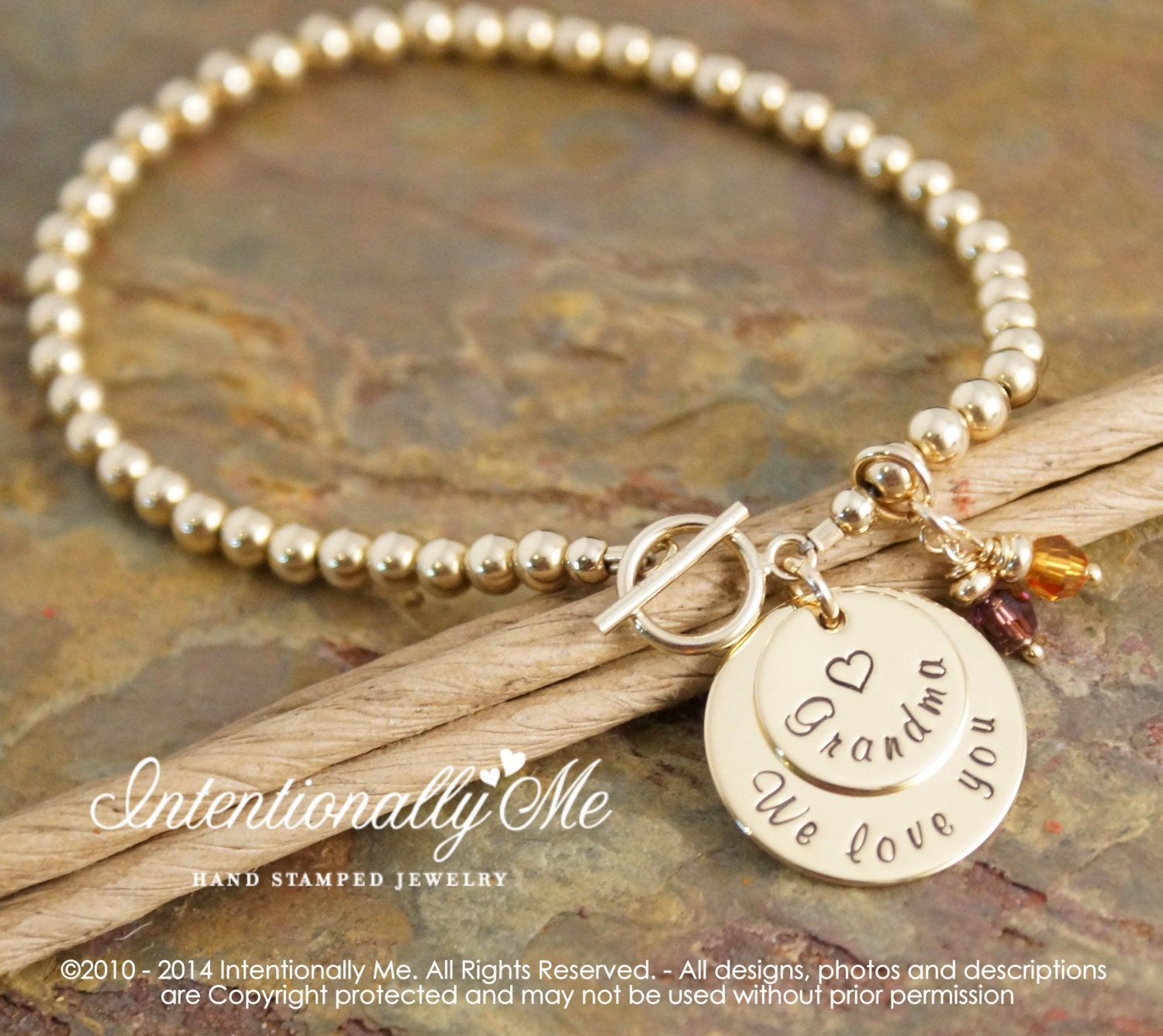 Custom Grandma Bracelet Personalized 14k Gold By Intentionallyme 8141