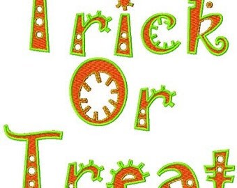 Instant Download Halloween Embroidery Design Trick or Treat Embroidery Digitized Embroidery Machine File