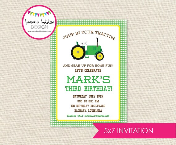 DIY, Tractor Party INVITATION ONLY Il_570xn