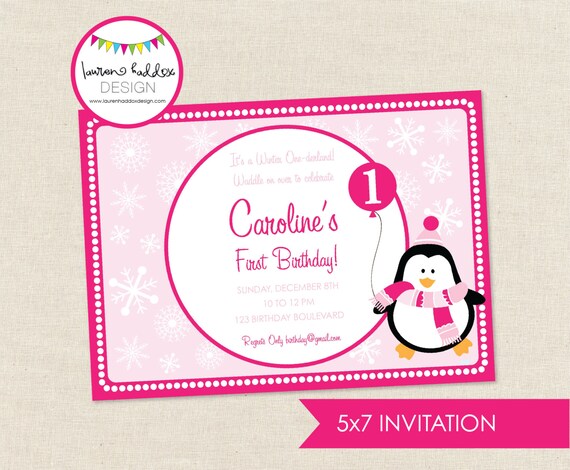 DIY, Winter One-derland Penguin theme INVITATION ONLY Il_570xn