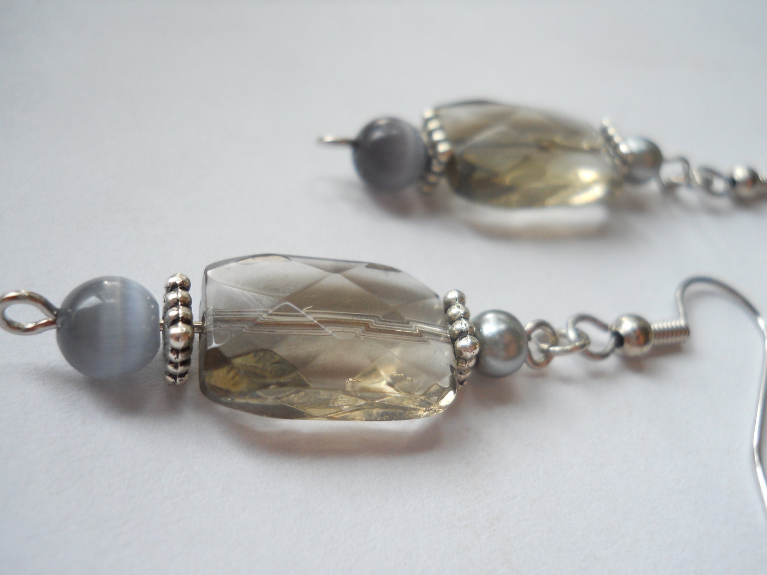 Gray Bridal Earrings Clip On Earrings Gray Pearl Earrings