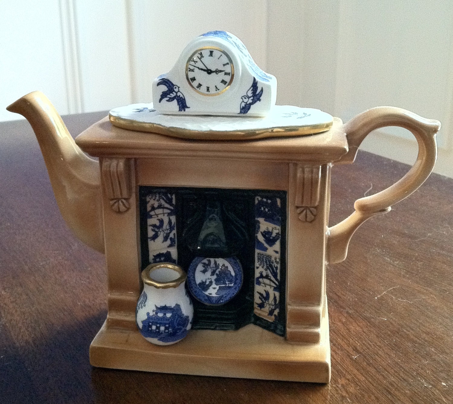 Cardew Blue Miniature Teapot Fireplace Blue Willow