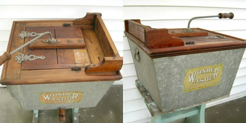 Antique Laundry Galvanized Wash Tub Washing Machine