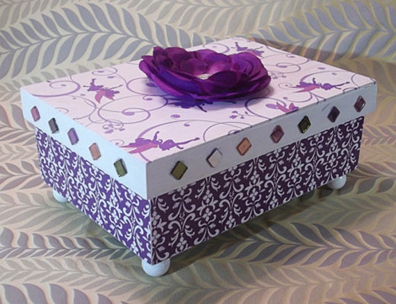 Decorative purple memory box storage box tea box fairy in