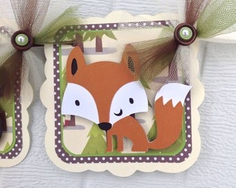 Woodland animal banner, woodland banner, woodland baby shower, baby shower banner, woodland decorations, gender reveal, gender neutral decor