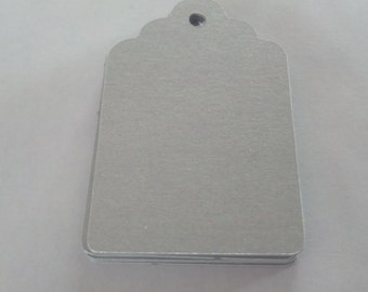 30 Metallic Silver Tag Punches Die Cuts Embellishments