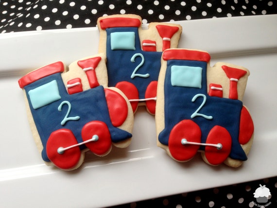 Choo Choo Train Sugar Cookies 1 DOZEN by misslizzycakes on Etsy