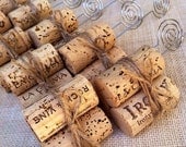 Jute Twine Rustic Wedding Table Number Holders, Natural Twine and Wine Corks