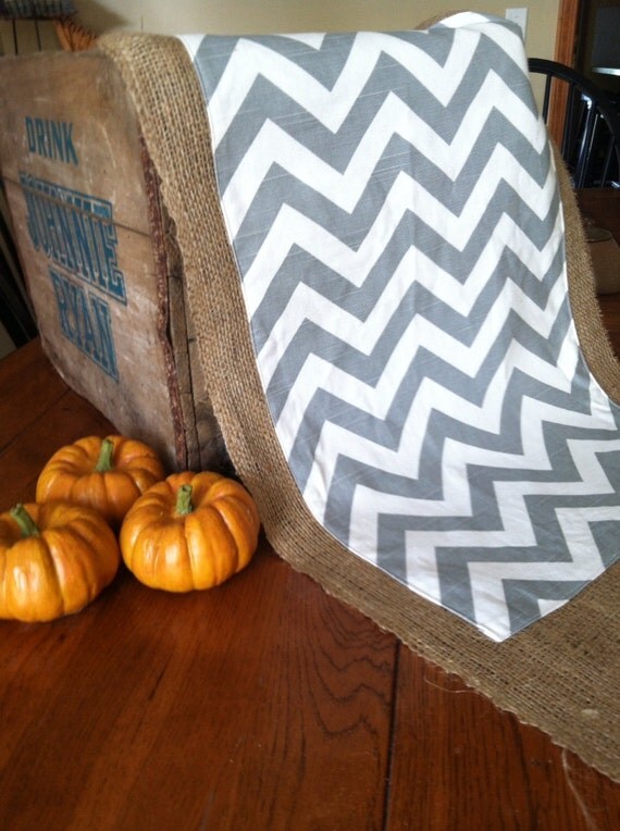 chevron runner runner table and etsy burlap  Chevron table