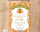 DAMASK TURKEY Thanksgiving invitation - YOU Print Il_170x135