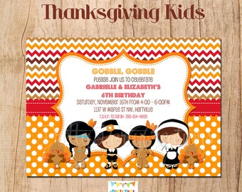 Thanksgiving Party Invitations For Kids 5