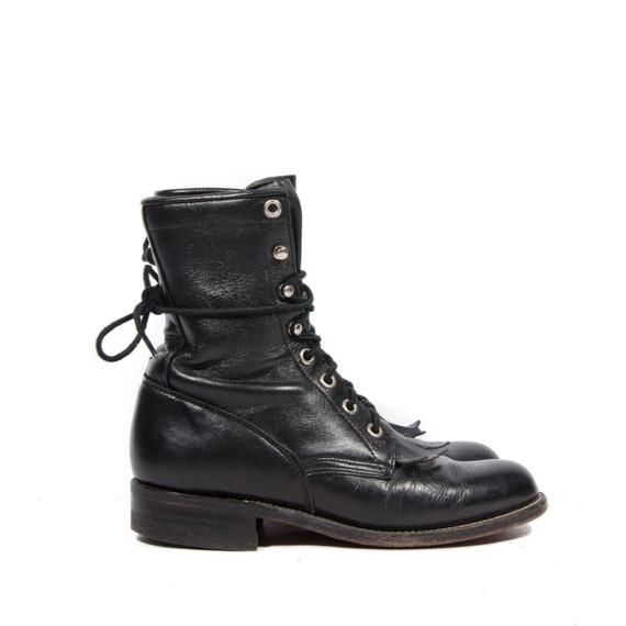 justin lace up boots women's