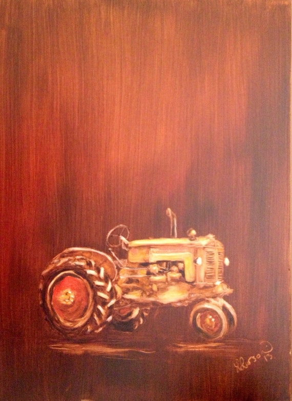 Items similar to Vintage old farm tractor. Personalized, custom