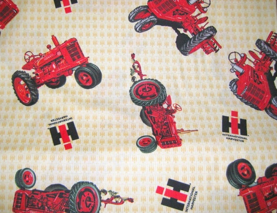 International Harvester Tractor Fabric Red Tractor IH Case