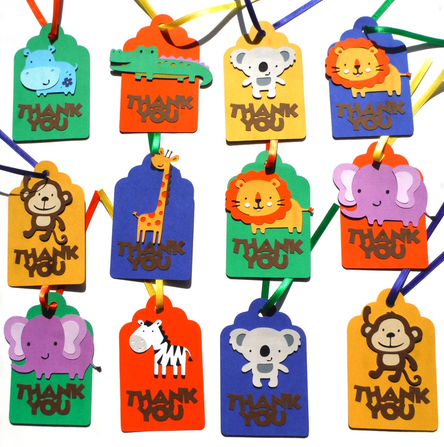 Thank you Favor or Loot Bag Tags Personalized by ScrapsToRemember