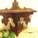 Hand Carved Wood Leaf Shelf Signed