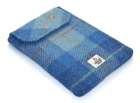 Apple Ipad Mini Sleeve Harris Tweed Blue Skies by WhimsyWooDesigns