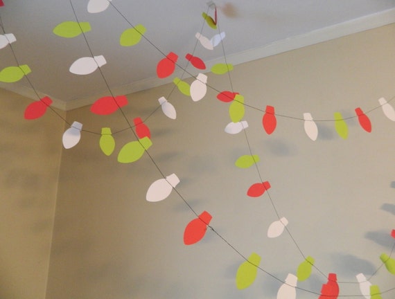 Paper Garland / 6 ft Christmas Lights Garland / Holiday