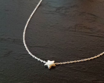 Tiny Sterling Silver Star Necklace
