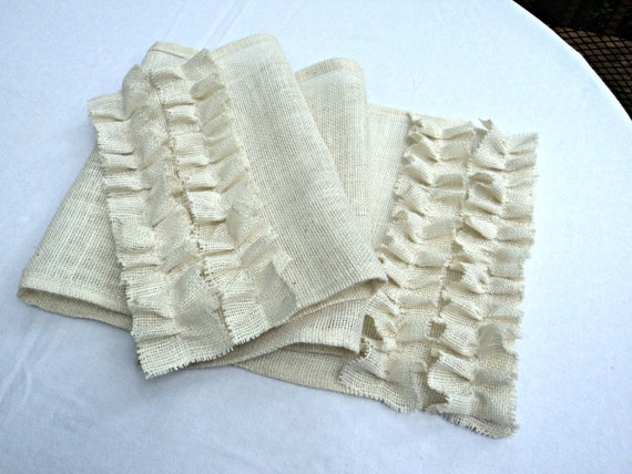 table Ruffles Table with Available size Runner Burlap burlap Size  runner Custom