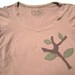 Tree Branch Applique T-shirt - Upcycled with Flower Buttons - Mocha Latte Brown - Women's Medium