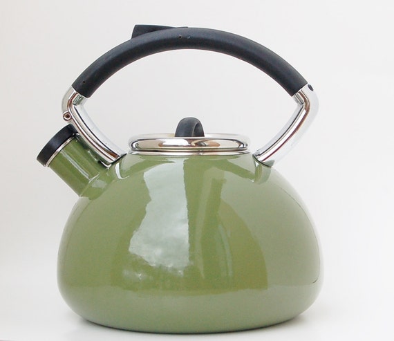 Olive/Avocado Green Tea Kettle Copco by BehindTheHiddenDoor