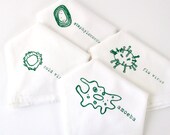 Handkerchiefs  "You Make Me Sick" Hankie Series set of all 4, one of each germ/organism