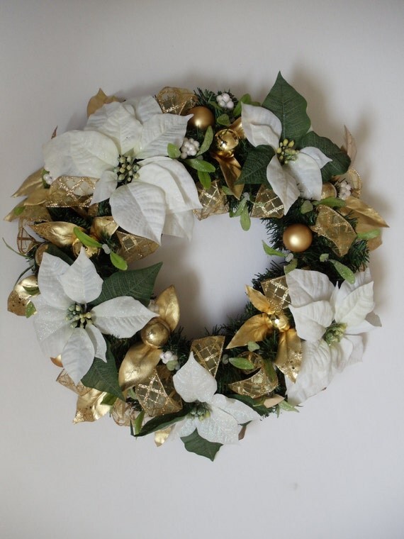 white poinsettia wreath white gold christmas wreath fw132 white poinsettia wreath white gold christmas wreath fw132