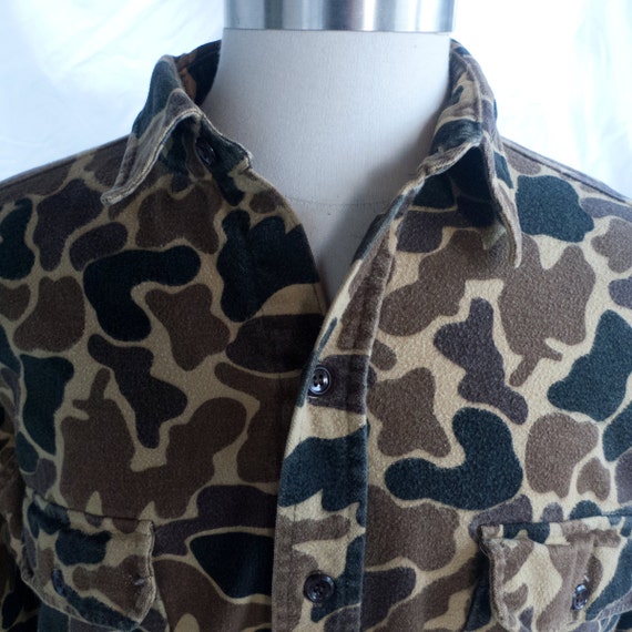 Woolrich Duck Hunter Camo Flannel Shirt L/XL by AdamsVintage