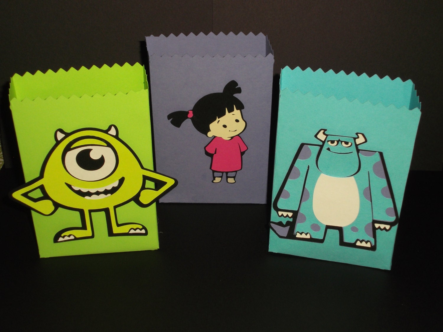 Monsters Inc birthday party favor bags candy bags dessert