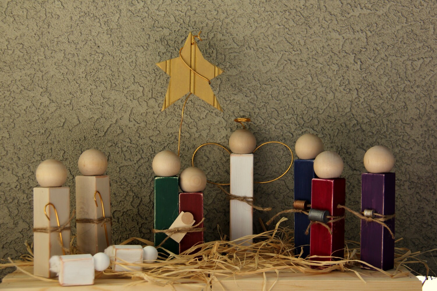 Simple Distressed Wooden Nativity Set by ATreasureRedefined