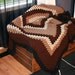 Price Reduced! Crochet Granny Square in Brown and Black Afghan Throw Blanket Coverlet