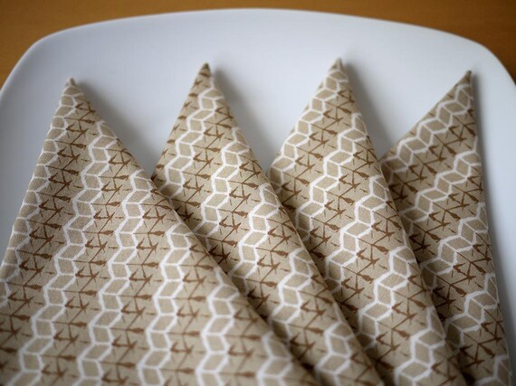 Fracture Print Cloth Dinner Napkins in Tan from my Mineral Forest Collection of Fabrics