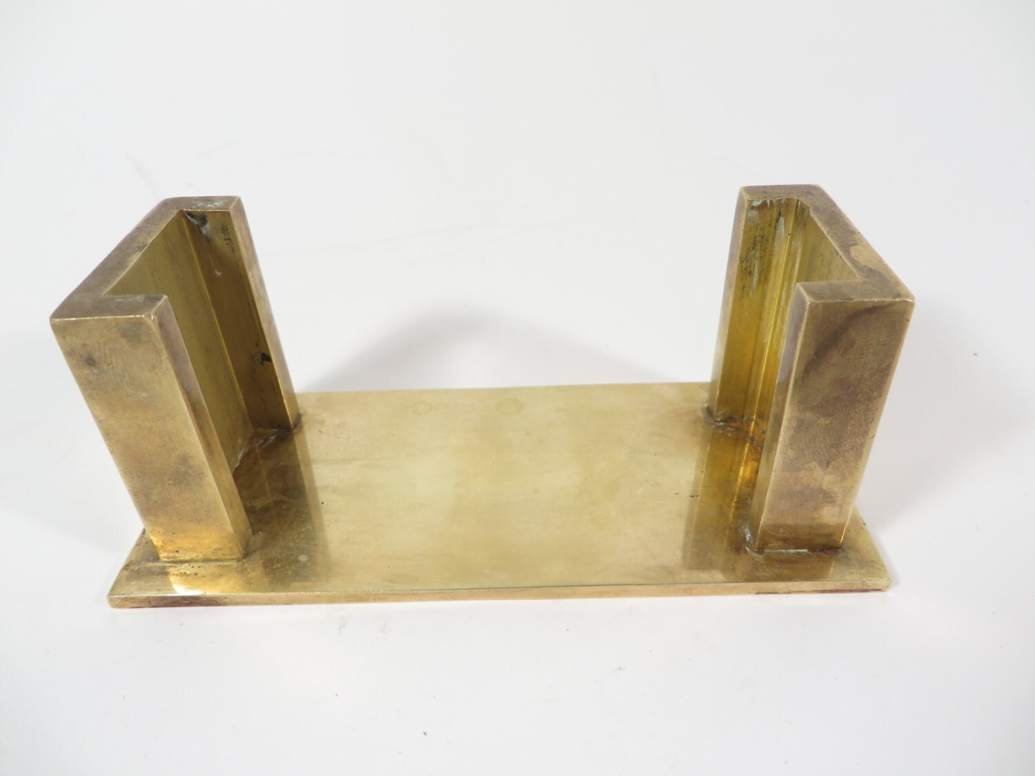 Vintage Brass Business Card Holder Box Ornate Brass Desk Business