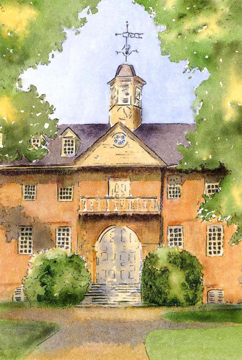 William and Mary Wren Building close up with a rustic