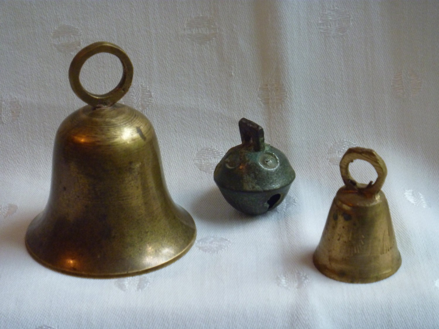 Vintage Brass Bells India Sleigh Hand by EauPleineVintage on Etsy