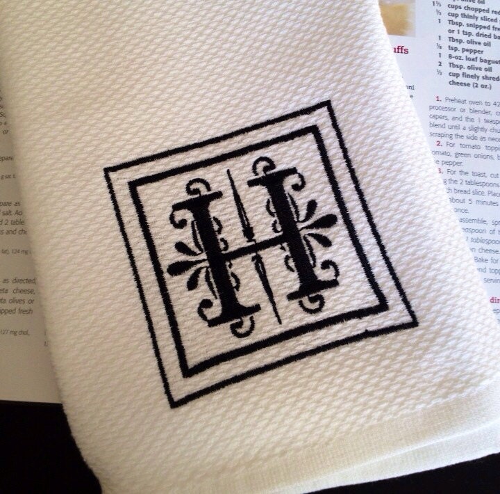 Personalized Monogrammed Kitchen Towel Hostess Gift by JKuddleBug