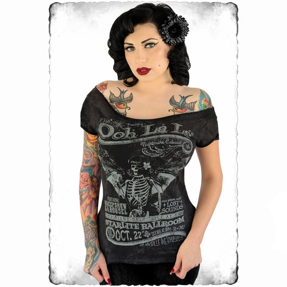 Ooh La La Women's Off shoulder Tee by SerpentineClothing on Etsy